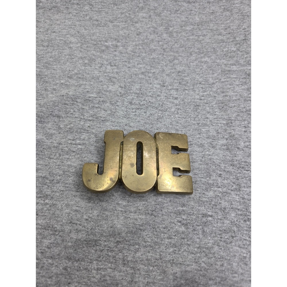 Solid Brass Name JOE Block Letter Belt Buckle Repurpose Craft